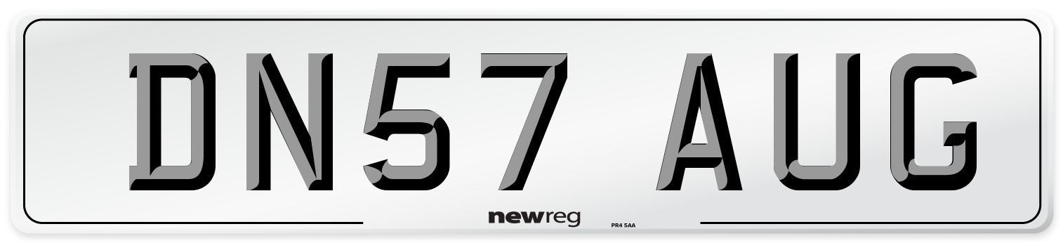 DN57 AUG Number Plate from New Reg